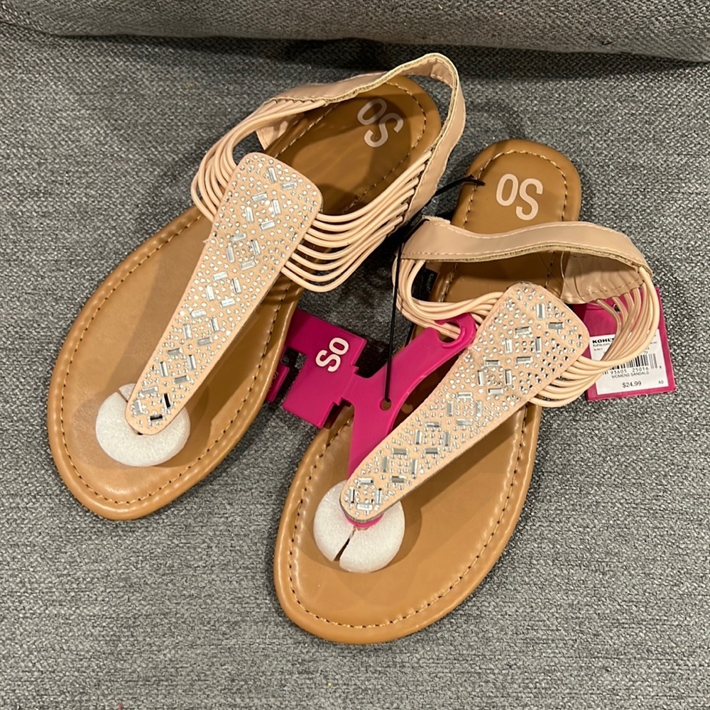 New Kohls SO Jeweled Thong Sandal